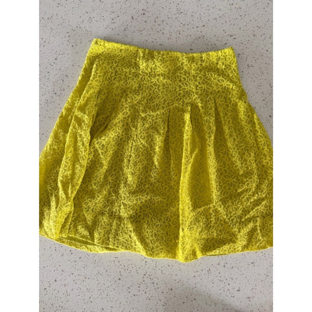 HD in Paris Yellow Lace Skater Skirt Mini 4 Y2K
